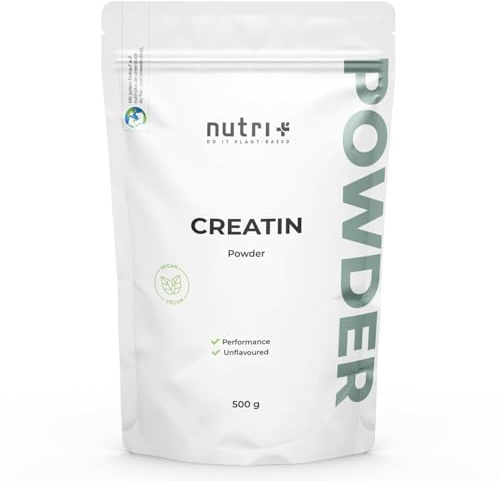 Nutri + Creatin Monohydrat 500 g - Kreatin Pulver hochdosiert, ultrafein, vegan und neutral - Creatine Powder Mono Mesh 200 - Premiumqualität