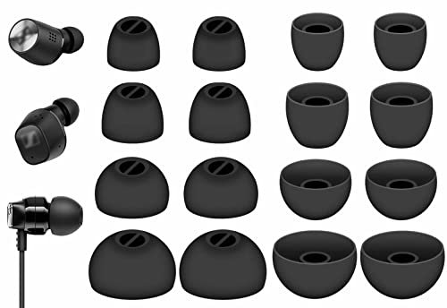 8 Paar Kompatibel mit Sennheiser CX Plus / Momentum 2 Ohrstöpsel, XS/S/M/L 4 Größe Ersatz Weiche Flexible Silikon Ohrstöpsel Zubehör Kompatibel mit Sennheiser CX 300S - Schwarz