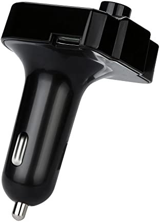 DISOK - Cargador MP3 Transmisor FM Bluetooth, Manos Libres para Coche, Inalámbrico Reproductor MP3 Mechero Coche Adaptador Receptor - Detalles Bodas Hombres Prácticos Originales