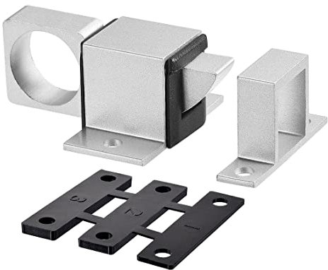 PATIKIL Porta Bullone Scrocco, 1pz Alluminio Lega Sicurezza Automatico Finestra Cancello Molla Rimbalzo Blocco, Tono argento