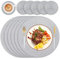HEYOMART Runde Tischsets Platzsets Abwaschbar 6er Set Tischset Rund mit Untersetzer, 34cm Platzdeckchen Platzset Rund Platzteller rutschfest Hitzebeständig für Küche Hochzeit Weihnacht -Platzset Grau