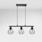 EMKE Pendelleuchte Hängelampe Schwarz, 3 flammige Vintage Pendellampe, Hängeleuchte Lampenfassung E27 Lampen, Industrial Esszimmerlampe Wohnzimmerlampe Küchenlampe