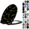 Fanmitrk Duroplast Toilet Seat Soft Close Black Color with Gold Dust Glitter Effect