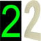 3D Acrylic Luminous House Door Numbers Glow in the Dark Stick On Self Adhesive Home Signs Hotel Office Appartments Mailbox Outdoor 6cm (Number - 2)
