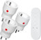 SURNICE Prise Telecommande sans Fil, Prises Télécommandées Programmable 2300W, 80M de Distance de Contrôle dans la Zone Ouverte, Puissance dissipée faible, Fonction All ON All OFF