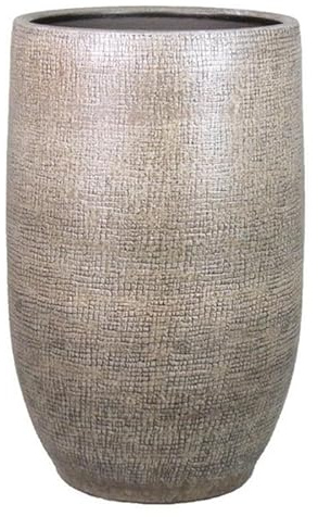 INNA-Glas Keramikkübel Agape mit Maserung, weiß-braun, 50cm, Ø32cm | Deko Blumentopf