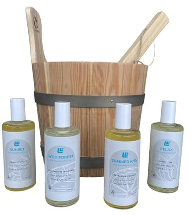 LionFlex Lot de 4 infusions bio pour sauna | 100 % huiles essentielles | 4 x 100 ml | végétalien et naturel | parfums de sauna | huiles de sauna | qualité supérieure