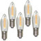 Erzgebirgslicht - AUSWAHL - 5 Stück LED Filament Topkerze 48 V 0,2 W für INNEN, für 5 Brennstellen E10 Riffelkerze Ersatzbirne Glühbirne Glühlämpchen für Lichterketten Pyramide Schwibbogen