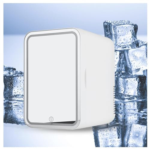 HAZARA Mini Frigo Per Trucchi, 8L,Con Specchio Cosmetico Led Frigo Mini, Raffreddamento E Riscaldamento,12v/220v Frigo Skincare, Adatto Per Viaggi, Campeggio,White