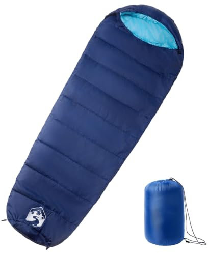 vidaXL Mumienschlafsack, Schlafsack für Erwachsene, Leichtschlafsack für Camping Trekking Reisen Outdoor, Deckenschlafsack für 3 Jahreszeiten