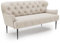 CAVADORE 2,5-Sitzer Küchensofa Amba, Trendige Sitzbank für Küche oder Esszimmer / 173 x 97 x 87 / Hochwertiges Flachgewebe: Naturweiß