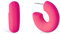 SINGULARU - Pendientes Aro Gummy Fucsia. Acero con acabado Color. Cierre de Silicona. Joyas para Mujer