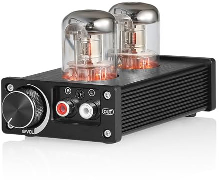 COYEUX Stereo Receiver, Valve Tube Amplifier, 2 Channel Audio Power Amp, with Treble Bass Control, for Passive Speakers/Subwoofer