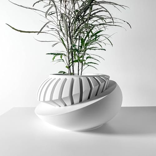 3D Vikings Luxar Planter Pot - Modern Planter with Unique Geometric Design, Indoor Plant Pot for Succulents, Cacti, and Herbs, 11.4cm Opening