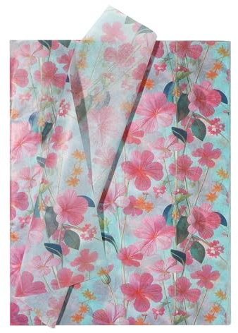 Jwssor Seidenpapier mit Blumenmuster, 20 Blatt Geschenkpapier