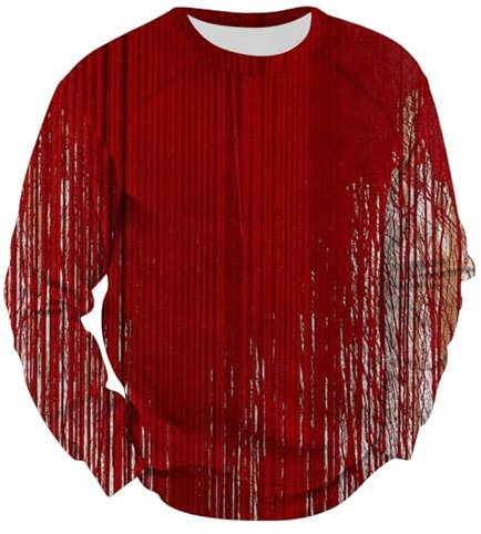 AMDOLE Halloween kostüm Damen gruselig Herrenmode Frühling und Casual Langarm Halloween 3D gedruckt Langarm Kapuzenloses Sweatshirt Top Ärmellos Hoodie Herren (Hot Pink, XL)