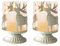 GOEDCH Weiß Antik Metall Kerzenständer: 2 Stück Set Kerzenhalter Weihnachtsdeko, Landhausstil Kerzenständer Kerzenhalter Weihnachten Dekoration Vintage Landhaus Deko für Tisch Fenster, Deer Form