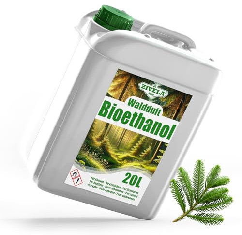 Bioéthanol 96,6 % 20 L | Alcool Parfum Forêt Pour Cheminée Et Cheminée De Table | Combustion Propre