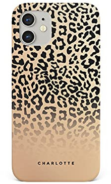 Tirita Personalised Phone Case for iPhone 13 Pro Max – Hard Case or Cover With Custom Name or Initials – Cute Personalised Gift for Women or Girls [30. Leopard Print Cheetah]