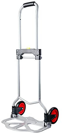 XCHSXYL Sackkarren Klappbarer Stahlwagen, Lastenkarre Mit 80 Kg Tragkraft, Mit 2 Gummirädern, Für Multifunktionalen Transport, Reisen Und Einkaufen