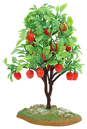 MAGICLULU 2 Stück Miniatur Apfelbaum Deko Modell aus Kunststoff mit Runden Kanten Sicher zum Anfassen für Mikrolandschaft und Modellbau
