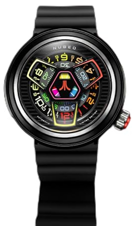 Nubeo Ventana Herren-Automatikuhr Atari Gamestation Pro Limited Edition mit Kautschukarmband NB-6125, 48 mm