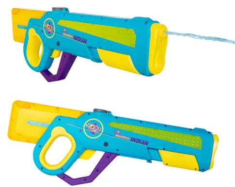 ODS - Splashmatic Indian - Pistola ad Acqua Automatica con Luci, Ricarica USB-C, Serbatoio 1000 ml, Gittata 8-10 m, Funzionamento Manuale e Automatico con Autopescaggio, 60 cm