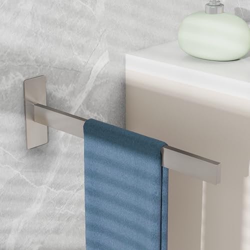 Giookuj Handtuchstange ohne Bohren 40cm SUS304 Edelstahl Handtuchhalter Kleben Wandmontiert Silber Handtuchhalter für Schlafzimmer, Bad, Küche
