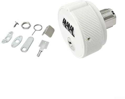 SMZhomeone Mechanisches Zahlenschloss mit Schlüssel für effektive Sicherheit in Metall- und Holzschränken (20 mm, weiß)