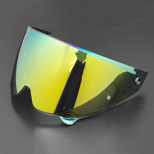 Yofab Visiera Casco Moto per RUROC Atlas 3.0 4.0, Visiera del Motociclo della Lente, Sostituzione della Visiera della Lente del Casco del Parabrezza del Motociclo,E Gold Plating