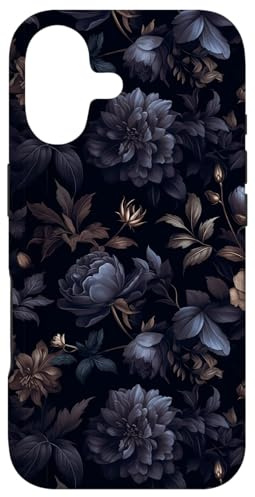 Hülle für iPhone 17 Gothic Dark Floral Vintage Schwarz Blumen Goth Ästhetik