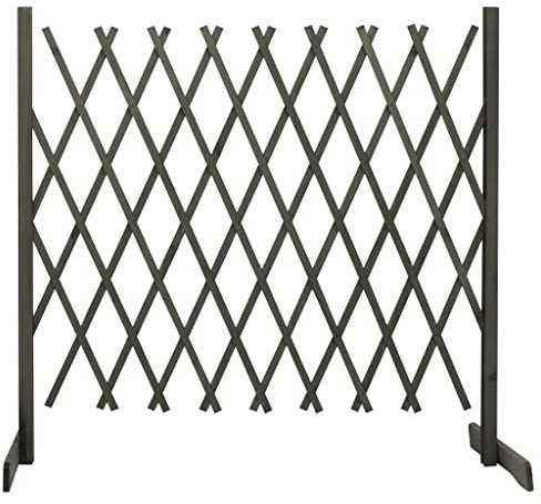 Garten-Rankzaun Grau 180x100 cm, Massivholz Tanne, erweiterbar für Kletterpflanzen, robuster Zaun für Gartenabgrenzung und Sichtschutz