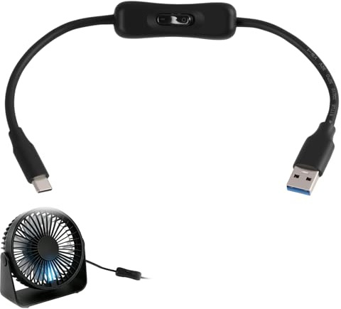 Cavo Usb A Usb C 3.0 Con Interruttore Usb Integrato, Ricarica Rapida E Trasferimento Dati 5 Gbps, Cavo Usb Con Interruttore Pratico Per Computer, Smartphone E Tablet (Schwarz, 0.3 M)