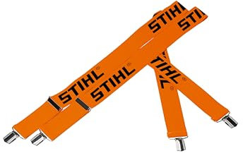 Stihl 8841512 Hosenträger f. Bundhosen mit Metallklips, orange, 130 cm, Orange, 130 cm