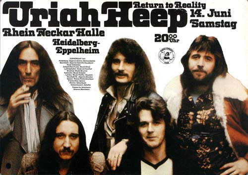 Uriah Heep - Return to Reality, Heidelberg 1975 » Konzertplakat/Premium Poster | Live Konzert Veranstaltung | DIN A1 «