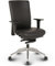 VERSEE Ergonomischer Echt-Leder Bürostuhl Konferenzstuhl Terox in Schwarz - Für Büro und Home-Office - Belastbar bis 150kg
