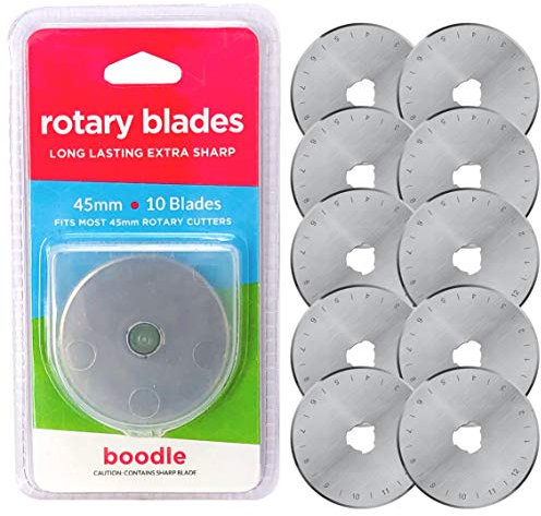 Boodle SKS-7 Lot de 10 lames pour cutter rotatif Olfa Acier 45 mm