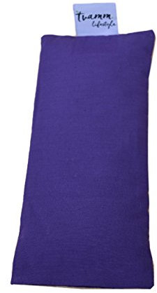 Tvamm Lifestyle Augenkissen mit Leinsamen/Lavendel Füllung - 100% Baumwolle Stoff, 23 x 11 cm/in wunderschönen Farben erhältlich (Lila)