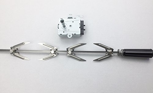 SPIEDO 90 CM + MOTORE 6 W 4 FORCHETTE RITAGLIABILE MISURA GIRARROSTO BARBECUE