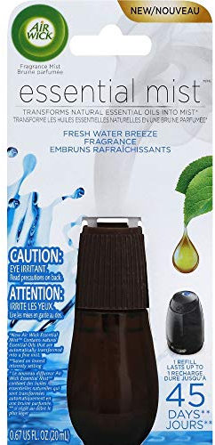 Air Wick Essential Oils Diffuser Mist Refill, Fresh Water Breeze, 1ct, Air Freshener