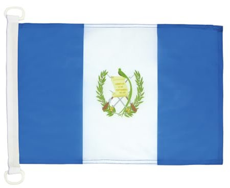 AZ FLAG - Drapeau Guatemala - 45x30 cm - Pavillon Nautique Guatémaltèque Spécial Bateau Et Extérieur En Maille Bloquée Avec Anneaux Plastiques Intégrés - 30g