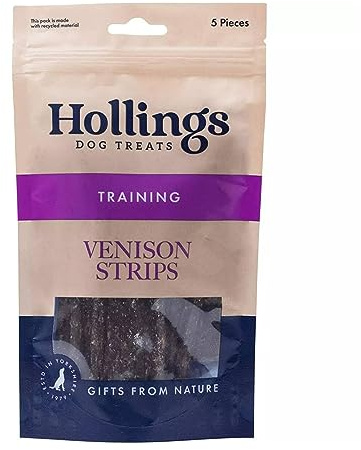 Hollings 100% Natural Venison Strips, 50 g, transparent