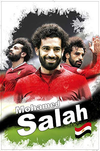 1art1 Fußball Poster Mohamed Salah, LFC Kunstdruck Bild 120x80 cm