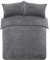 Brentfords Teddy Fleece Duvet Cover with Pillow Case Thermal Warm Soft Bedding Set, Charcoal Grey - Double