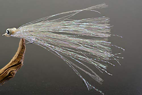 Clouser Minnow Fishing Flies - Crystal - Mustad Signature Duratin Fly Hooks - 6 Pack (Assorted)