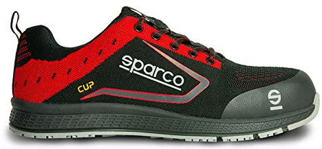 Sparco Mixte Sparco Chaussures de s curit l g res Cup S1P Albert Noir Rouge Taille 46, Nero Rosso, 46 EU