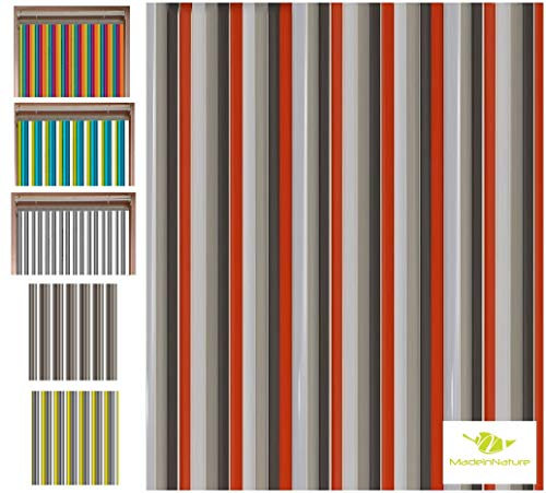 Rideau de porte Lanières plastiques qualité supérieure, Intérieur et Extérieur, Largeur 90 cm x longueur 220 cm, plusieurs modèles aux choix de MadeInNature® (Blanc, gris, rouge)