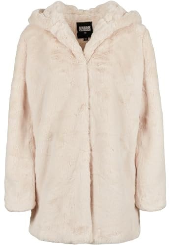 Urban Classics Damen Faux Fur Coat, Offwhite, 3XL Große Größen