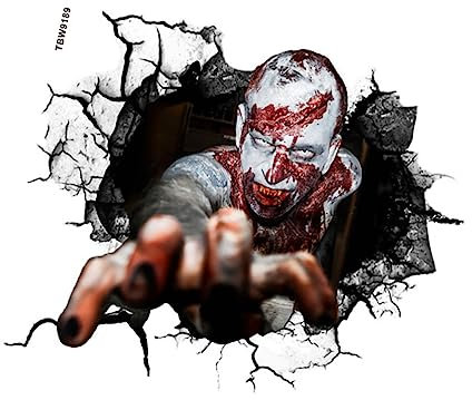 1 Halloween-wandaufkleber Gruseliges Wandtattoo Wand Klebrig Halloween-horror-aufkleber Blutige er -er Deko-er 3d Türer Graffiti Pvc