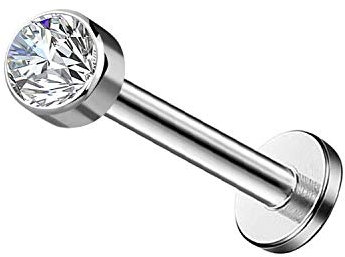 Melighting 16g Helix Ohrringe aus G23 Titan 8mm Lippenpiercings Opal Internally Threaded Labret Knorpel Helix Tragus Conch Piercings mit flacher Rückseite Tragus Ohrringe 2mm 3mm 4mm